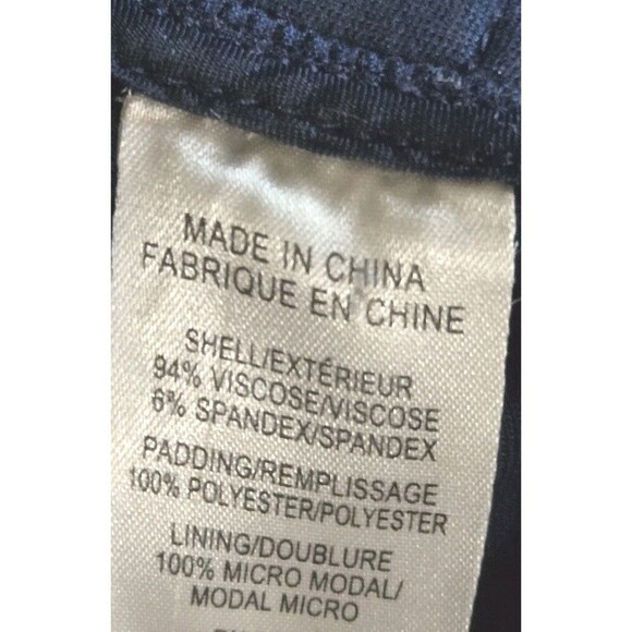 Theory Quilted Dress Women’s Large Navy Quiet Luxury Knee Length Shoulder Zip - Picture 8 of 8